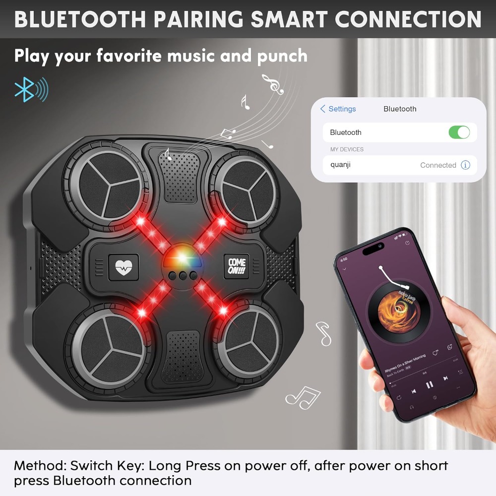 Smart Music Boxing Machine wit - огляд і ціна Led Gloves Music