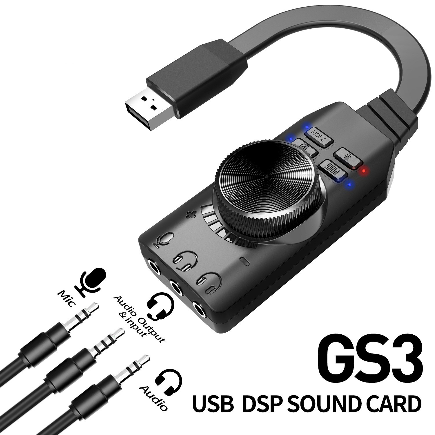 GS3 7.1 Channel Sound Card Con - огляд і ціна Usb Sound Card External